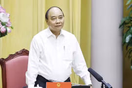 Chủ tịch nước Nguyễn Xuân Phúc phát biểu. (Ảnh: Thống Nhất/TTXVN)