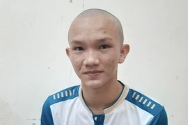 Đối tượng Phan Hoàng Minh bị tạm giữ hình sự để điều tra về hành vi giết người sau thời gian gây án, bỏ trốn. (Ảnh: TTXVN phát)