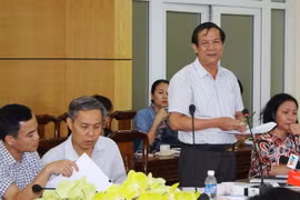 Phó Tổng cục trưởng Tổng cục Thủy sản Nguyễn Ngọc Oai phát biểu tại buổi làm việc. (Ảnh: Phan Quân/TTXVN)