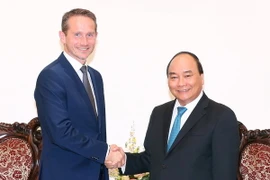Thủ tướng Nguyễn Xuân Phúc tiếp ông Kristian Jensen, Bộ trưởng Ngoại giao Đan Mạch. (Ảnh: Thống Nhất/TTXVN)