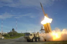 Tên lửa đánh chặn được phóng từ bệ phóng thuộc một bộ phận của hệ thống THAAD. (Nguồn: Reuters/TTXVN)