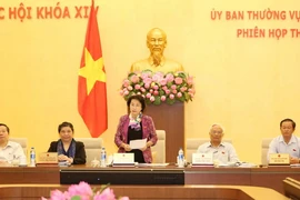 Chủ tịch Quốc hội Nguyễn Thị Kim Ngân phát biểu bế mạc phiên họp. (Ảnh: Phương Hoa/TTXVN)
