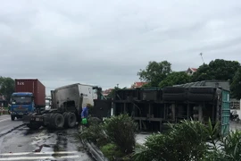 Hiện trường vụ tai nạn. (Ảnh: Hiền Anh/TTXVN)