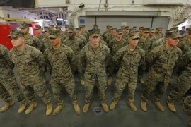 Binh sỹ Mỹ tham gia cuộc tập trận chung với Australia ở ngoài khơi bờ biển Sydney, Australia ngày 29/6. (Nguồn: AFP/TTXVN)
