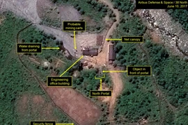 Bãi thử hạt nhân ngầm Punggye-ri của Triều Tiên. (Nguồn: 38 North/TTXVN)