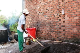 Pha trộn tạp chất vào hạt tiêu. (Ảnh minh họa: Chí Tưởng/TTXVN)