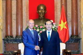 Chủ tịch nước Trần Đại Quang tiếp Thư ký Hội đồng An ninh Liên bang Nga Patrusev Nikolai Platonovich nhân chuyến thăm và làm việc tại Việt Nam. (Ảnh: Nhan Sáng/TTXVN)