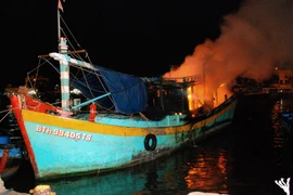 Hiện trường vụ cháy. (Ảnh: Nguyễn Thanh/TTXVN)