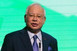 Thủ tướng Malaysia Najib Razak tại một diễn đàn bên lề Hội nghị thượng đỉnh ASEAN lần thứ 30 tại Manila ngày 28/4. (Nguồn: EPA/TTXVN)