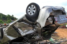 Hiện trường xảy ra vụ tai nạn. (Ảnh: Tá Chuyên/TTXVN)