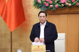 Thủ tướng Phạm Minh Chính phát biểu kết luận phiên họp Chính phủ chuyên đề tháng 11. (Ảnh: Dương Giang/TTXVN)