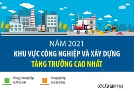 Năm 2021, khu vực công nghiệp và xây dựng tăng trưởng cao nhất