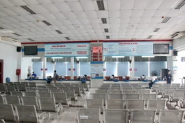 Khu vực bán vé Tết Nhâm Dần 2022 tại ga Sài Gòn vắng vẻ trong ngày đầu mở bán. (Ảnh: Tiến Lực/TTXVN)