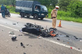 Hiện trường vụ tai nạn. (Ảnh: Đậu Tất Thành/TTXVN)