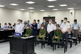 Các bị cáo nghe tòa tuyên án. (Ảnh: TTXVN phát)