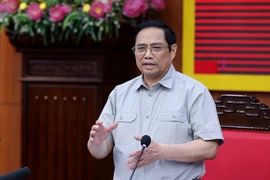 Thủ tướng Phạm Minh Chính kết luận buổi làm việc với lãnh đạo chủ chốt tỉnh Thái Bình. (Ảnh: Dương Giang/TTXVN)