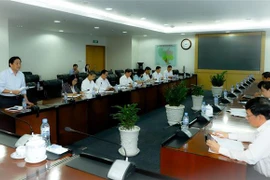 Quang cảnh buổi công bố quyết định kiểm tra. (Ảnh: Nguyễn Văn Việt/TTXVN)