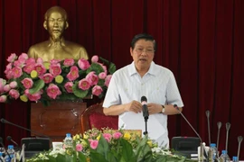 Trưởng Ban Nội chính Trung ương Phan Đình Trạc phát biểu tại buổi làm việc. (Ảnh: Sỹ Tuyên/TTXVN)