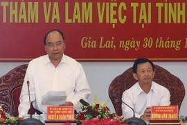 Thủ tướng Nguyễn Xuân Phúc phát biểu, kết luận buổi làm việc. (Ảnh: Thống Nhất/TTXVN)