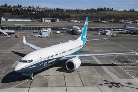 Máy bay Boeing 737-MAX 7 tại sân bay ở Seattle, Washington, Mỹ ngày 16/3/2018. (Ảnh: AFP/TTXVN)