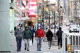 Một tuyến phố ở New York, Mỹ ngày 21/3/2020. (Ảnh: THX/TTXVN)