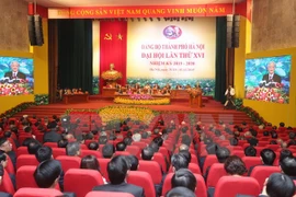 Quang cảnh đại hội đại biểu Đảng bộ thành phố Hà Nội. (Ảnh: Trí Dũng/TTXVN)