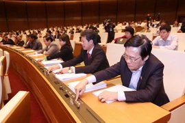 Quốc hội thông qua dự thảo Bộ luật Tố tụng Hình sự sửa đổi. (Ảnh: Phương Hoa/TTXVN)