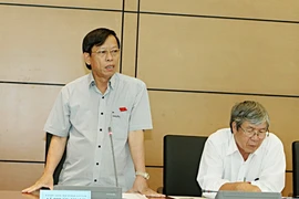 Đại biểu Quốc hội tỉnh Quảng Nam Lê Phước Thanh phát biểu ý kiến. (Ảnh: Nguyễn Dân/TTXVN)