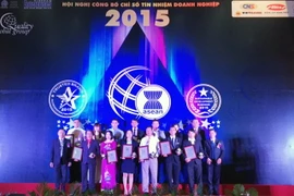 Doanh nghiệp đạt Chỉ số tín nhiệm Trusted Brand Index 2015. (Ảnh: Mỹ Phương/Vietnam+)