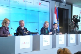 Quang cảnh họp báo kết thúc hội nghị. (Ảnh: Hương Giang/Vietnam+)