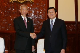 Chủ tịch nước Trương Tấn Sang tiếp Đại sứ đặc mệnh toàn quyền Vương quốc Thái Lan Panyarak Poolthup đến chào từ biệt. (Ảnh: Nguyễn Khang/TTXVN)