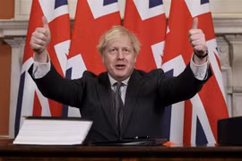 Thủ tướng Anh Boris Johnson. (Ảnh: THX/TTXVN)