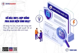 EVNHANOI hoàn thành số hóa 100% hợp đồng mua bán điện sinh hoạt. (Ảnh: evnhanoi)