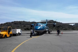 Một chiếc tàu bay ATR của Công ty bay dịch vụ hàng không. (Ảnh: Việt Hùng/Vietnam+)