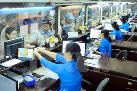 Ngành đường sắt bán vé tàu Tết. (Nguồn: TTXVN)