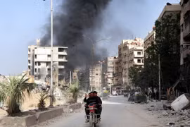 Cảnh đổ nát ở Douma, Đông Ghouta sau xung đột. (Nguồn: THX/TTXVN)