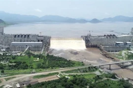Đập thủy điện Đại phục hưng tại Guba, Ethiopia, ngày 21/7/2020. (Ảnh: AFP/TTXVN) 