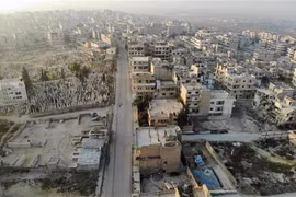 Quang cảnh thị trấn Maaret Al-Numan ở tỉnh Idlib, Tây Bắc Syria ngày 23/12/2019. (Nguồn: AFP/TTXVN) 