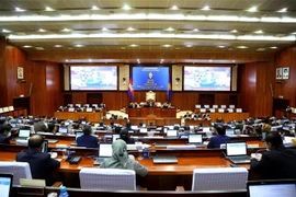 Toàn cảnh phiên họp Quốc hội về dự thảo luật tình trạng khẩn cấp quốc gia ở Phnom Penh, ngày 10/4/2020. (Nguồn: AFP/TTXVN) 