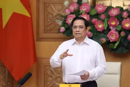 Thủ tướng Phạm Minh Chính phát biểu kết luận buổi làm việc với các doanh nghiệp châu Âu tại Việt Nam. (Ảnh: Dương Giang/TTXVN) 