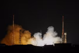 Tàu vũ trụ Soyuz MS-23 của Nga được phóng lên ISS từ sân bay vũ trụ Baikonur, Kazakhstan, ngày 24/2/2023. (Ảnh: AFP/TTXVN)