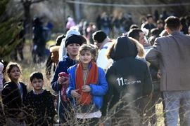 Người di cư tiến về khu vực biên giới Thổ Nhĩ Kỳ-Hy Lạp ở tỉnh Edirne, Thổ Nhĩ Kỳ, ngày 28/2/2020. (Nguồn: THX/TTXVN) 