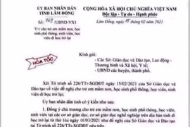 Văn bản do em N.H.L chỉnh sửa. (Nguồn: TTXVN phát) 