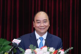 Chủ tịch nước Nguyễn Xuân Phúc phát biểu tại buổi làm việc. (Ảnh: Thống Nhất/TTXVN) 