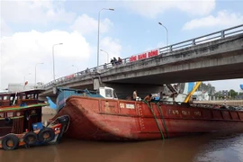 Hiện trường vụ tai nạn. (Ảnh: Chanh Đa/TTXVN) 