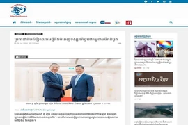 Báo điện tử ThmeyThmey đăng tải bài viết với tiêu đề “Tân Chủ tịch nước Việt Nam có chuyến thăm đầu tiên tới Campuchia” (ảnh chụp màn hình), phát ngày 9/7/2024. (Ảnh: TTXVN phát)