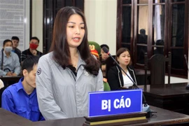Bị cáo Hoàng Thị Ánh Nguyệt tại phiên tòa. (Ảnh: Thế Duyệt/TTXVN) 
