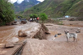 Xã Mù Sang, huyện Phong Thổ (Lai Châu) tan hoang sau lũ. (Ảnh: Việt Hoàng/TTXVN) 