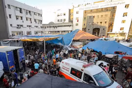 Bệnh viện Al-Shifa ở thành phố Gaza ngày 7/11/2023. (Ảnh: AFP/TTXVN)