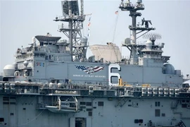 Tàu tấn công đổ bộ của hải quân Mỹ tới Thái Lan tham gia cuộc tập trận Hổ mang vàng ngày 20/2/2020. (Nguồn: AFP/TTXVN) 
